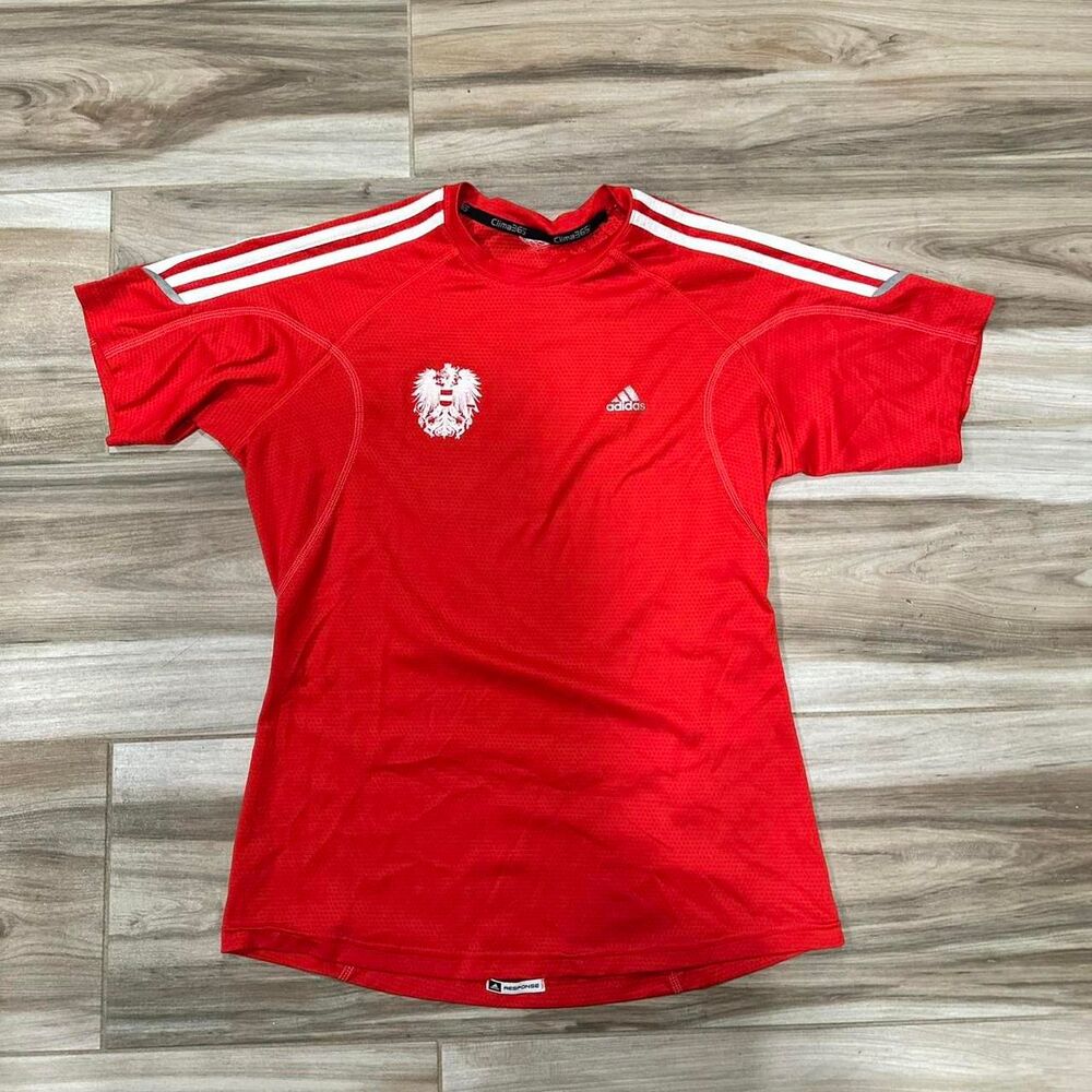 Red Adidas Austrian Clima365 soccer jersey - Picture 1 of 7